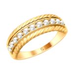 Silver ring with Swarovski pearls