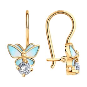 Silver earrings with enamel
