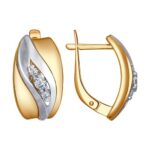 Gold-plated silver earrings with synthetic stones