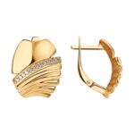 Серьги из золочёного серебра с фианитами