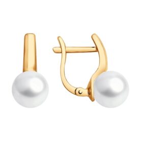 Gold-plated silver earrings with pearls