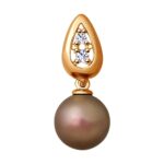 Silver pendant with synthetic stones and Swarovski pearls