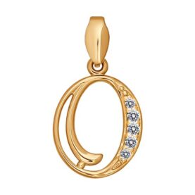 Gold-plated silver pendant with synthetic stones