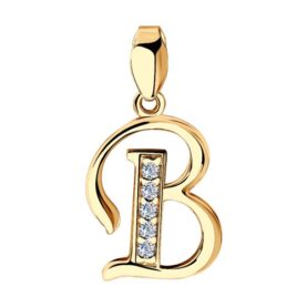 Gold-plated silver pendant with synthetic stones