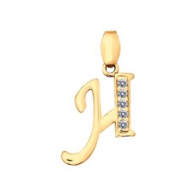 Gold-plated silver pendant with synthetic stones