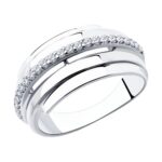 Silver ring with syntheitc stones