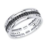 Silver ring with syntheitc stones