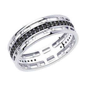 Silver ring with syntheitc stones