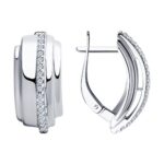 Silver earrings with synthetic stones
