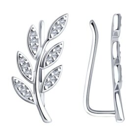 Silver earrings with synthetic stones
