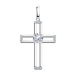 Silver pendant with synthetic stones