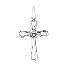 Silver pendant with synthetic stones
