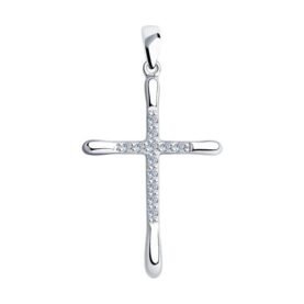 Silver pendant with synthetic stones