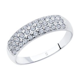 Silver ring with syntheitc stones