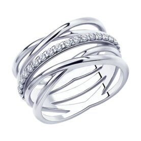 Silver ring with syntheitc stones