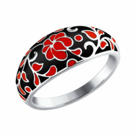 Silver ring with enamel