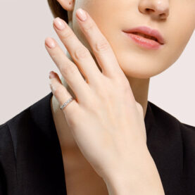 Silver ring with synthetic stones