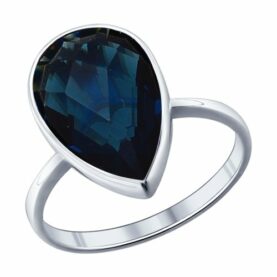 Silver ring with glass