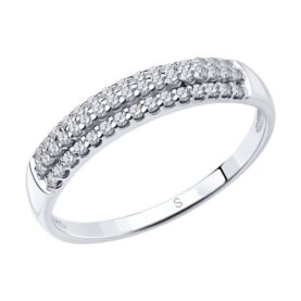 Silver ring with synthetic stones