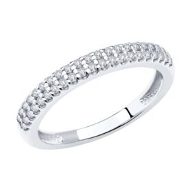 Silver ring with synthetic stones
