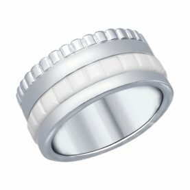 Silver ring with ceramic