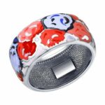 Silver ring with enamel