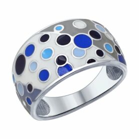 Silver ring with enamel