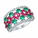 Кольцо из серебра с фианитами