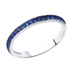 Silver ring with synthetic stones