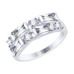 Silver ring with synthetic stones