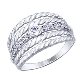 Silver ring with synthetic stones