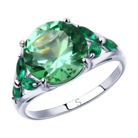 Silver ring with synthetic stones