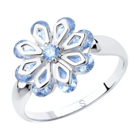Silver ring with synthetic stones