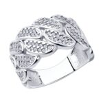 Silver ring with synthetic stones