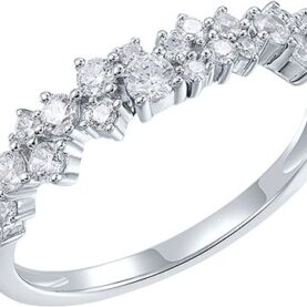 Silver ring with synthetic stones