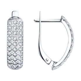 Silver earrings with zirconia