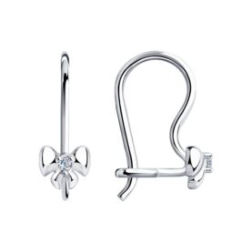 Silver earrings with synthetic stones