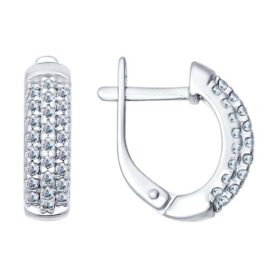Silver earrings with synthetic stones
