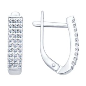 Silver earrings with synthetic stones