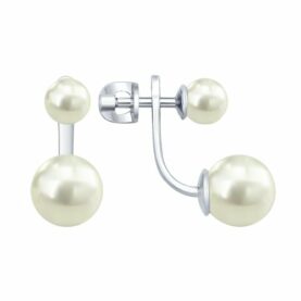 Silver earrings with pearls
