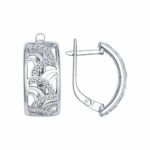 Silver earrings with synthetic stones