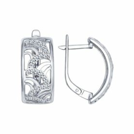 Silver earrings with synthetic stones