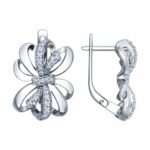 Серьги из серебра с фианитами
