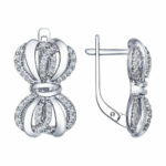 Серьги из серебра с фианитами
