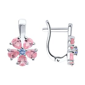 Silver earrings with zirconia