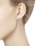 Серьги из серебра с фианитами