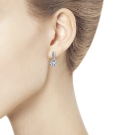 Silver earrings with synthetic stones