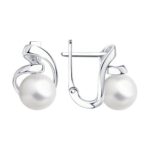 Серьги из серебра с жемчугом