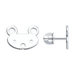 Rhodium-plated silver earrings