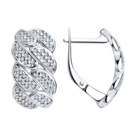 Silver earrings with synthetic stones